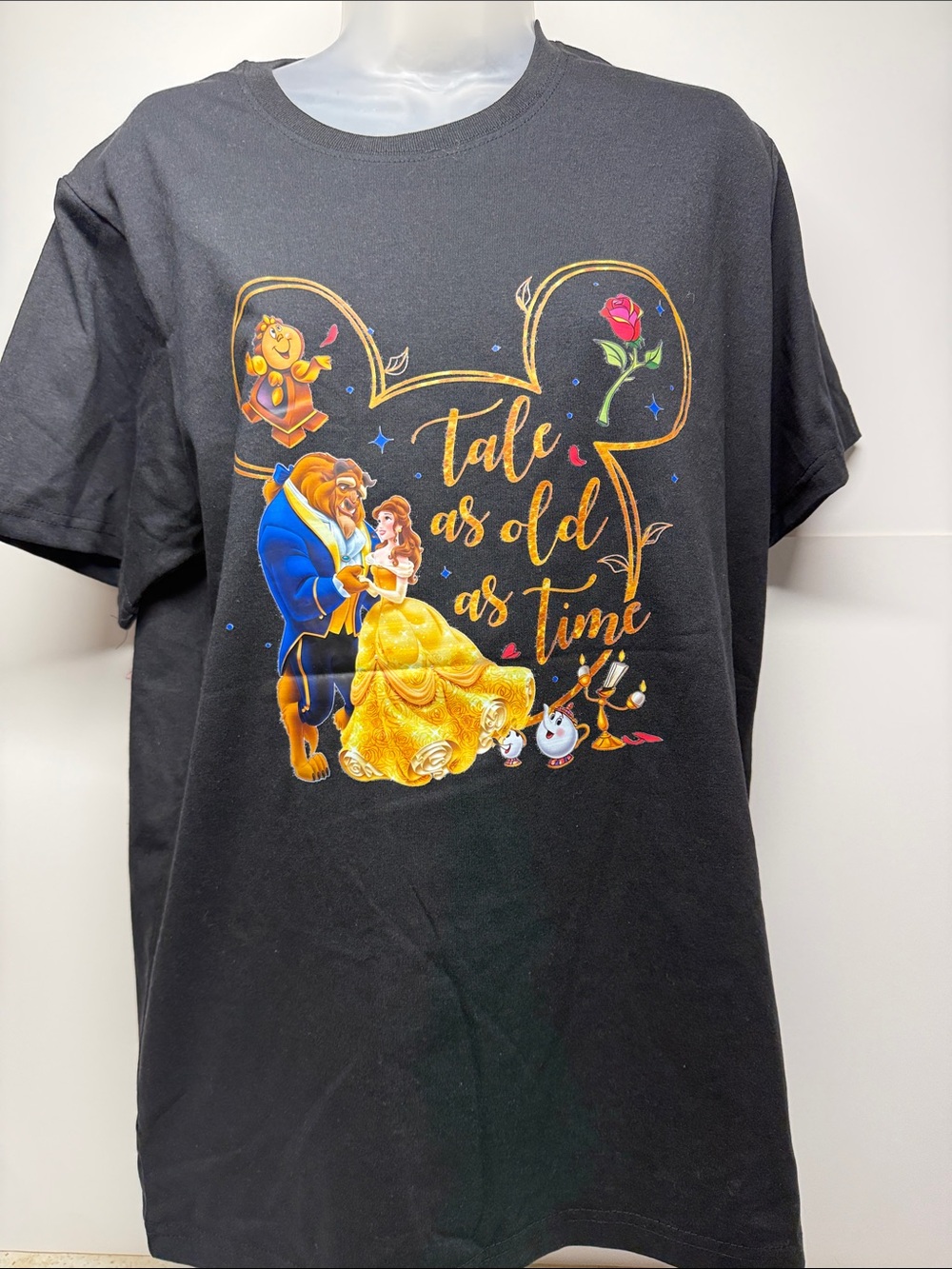 Black Beauty and the Beast Graphic Tee - 'Tale as Old as Time'